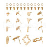  Jewelry 16Pcs 8 Style Brass Stud Earring Findings DIY-PJ0001-36-10