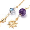 Resin Hexagonal Pointed Dowsing Pendulums(Brass Finding and Gemstone Inside) G-L521-A05-4