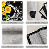 Rectangle with Sunflower Pattern Cotton Linen Cloth Table Mat AJEW-WH0196-002-3