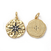 Brass Micro Pave Clear Cubic Zirconia Hammered Pendants KK-I658-65-2