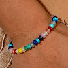 Natural Mixed Gemstone Abacus Beads Stretch Bracelets for Women VF0699-2