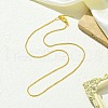 1.5mm Rack Plating Brass Box Chain Adjustable Slider Necklaces for Women Men MAK-L044-35G-1