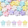 30Pcs 5 Colors Luminous & UV Plating Opaque Acrylic Flower Beads SACR-CJ0001-74-1