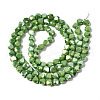 Electroplate Opaque Solid Color Glass Beads Strands EGLA-N006-002-3