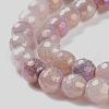 Round Natural Electroplated Strawberry Quartz Beads G-P447-B04-01-3