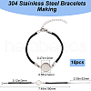 Beebeecraft 10Pcs Milan Cord & 304 Stainless Steel Bracelets Making MAK-BBC0001-18-2