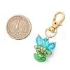 Flower Glass Pendants Decorations HJEW-MZ00248-03-4