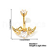Heart with Wing Brass Rhinestone Belly Rings Curved Barbell OZ3962-7-1