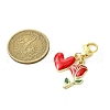 Valentine's Day Rose Heart Alloy Enamel Pendant Decoration HJEW-JM02804-01-3