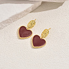 Exquisite Brass Heart Dangle Stud Earrings KG8789-3
