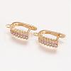 Brass Micro Pave Grade AAA Cubic Zirconia Ice Pick Pinch Bails ZIRC-P059-06G-NR-1