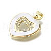 Brass Micro Pave Cubic Zirconia Pendants KK-V010-05G-03-2