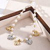 Brass Micro Pave Clear Cubic Zirconia Beaded Necklaces NJEW-Z059-05PG-01-6