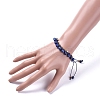 Natural Lapis Lazuli Braided Bead Bracelets BJEW-JB04914-02-4