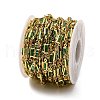 Brass Glass Rectangle Link Chains CHC-R001-01G-04-3
