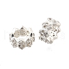 Wave Flat Round Brass Micro Pave Cubic Zirconia European Beads KK-K300-07B-S-1