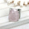 Oval Brass with Natural Rose Quartz Cuff Rings FS-WG8D200-01-1