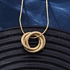 304 Stainless Steel Triple Circles Pendant Necklaces for Women NJEW-Z044-14G-2