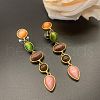 Oval with Teardrop Alloy Resin Dangle Stud Earrings FS-WG7FB0B-01-4