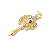 Axe Shapes Rack Plating Brass Cubic Zirconia Pendants KK-K385-076G-4