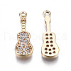 Brass Micro Pave Clear Cubic Zirconia Pendants KK-S359-113-RS-2