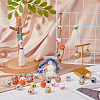 SUPERFINDINGS 80Pcs 8 Styles Cartoon Wood Large Hole Beads WOOD-FH0002-20-5