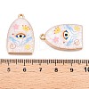 Printed Rack Plating Alloy Enamel Pendants ENAM-T020-03A-3
