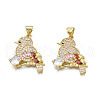 Brass Micro Pave 
Cubic Zirconia Pendants ZIRC-N039-225-1