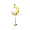 Brass Micro Pave Cubic Zirconia Pendants KK-K401-29G-02-1