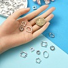 100Pcs 10 Styles Tibetan Style Alloy Bead Frames TIBEB-YW0001-27-6
