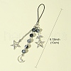 Glass & Alloy Mobile Straps HJEW-FZ00032-5