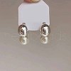 Chic Oval Alloy Stud Earrings for Women LK4889-7-1