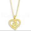Alloy Crystal Rhinestone Heart with Mother and Baby Pendant Necklaces for Mother's Day FS-WGAE5FE-02-2