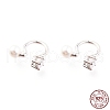 Anti-Tarnish Rhodium Plated 925 Sterling Silver Cuff Earrings EJEW-H124-04P-4