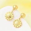 Flower 304 Stainless Steel Dangle Stud Earrings EJEW-A125-44G-3