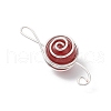 4Pcs 4 Styles Natural Amethyst & Carnelian & Green Aventurine & Rose Quartz Round Copper Wire Wrapped Pendants PALLOY-TA00248-02-4