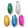 Natural & Dyed Howlite Pointed Pendants G-M405-08P-1