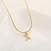 Brass Micro Pave Clear Cubic Zirconia Pendant Initial Necklaces FS-WGC46E8-24-1