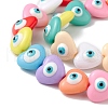 Evil Eye Resin Beads Strands RESI-F040-01-4