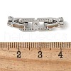 Brass Pave Clear Cubic Zirconia Fold Over Clasps KK-M320-25P-3