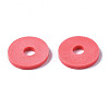 Flat Round Handmade Polymer Clay Beads CLAY-R067-10mm-14-6