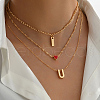 Iron Cable Chains 3 Layer Necklaces AX4550-3