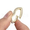 Brass Micro Pave Cubic Zirconia Spring Gate Rings ZIRC-S066-032B-NF-3