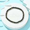 Natural Coffee Jasper Flat Round Beaded Stretch Bracelets for Women BJEW-JB09717-06-2