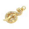 Brass Micro Pave Clear Cubic Zirconia Pendants KK-Z110-02G-01-2
