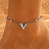 Stainless Steel Link Chain Anklet for Women WG34D3C-01-1