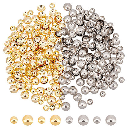 Unicraftale 400Pcs 4 Style 304 Stainless Steel Bead Caps STAS-UN0042-70-1