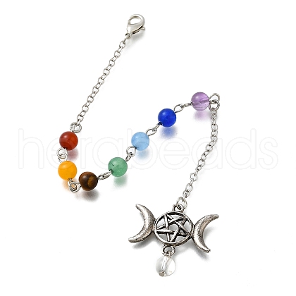 Chakra Natural Red Agate & Tiger Eye & Amethyst & Dyed Jade Dowsing Pendulums G-M447-04ASP-1