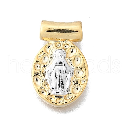 Religion Theme Brass Hammered Pendants KK-V010-09GP-03-1