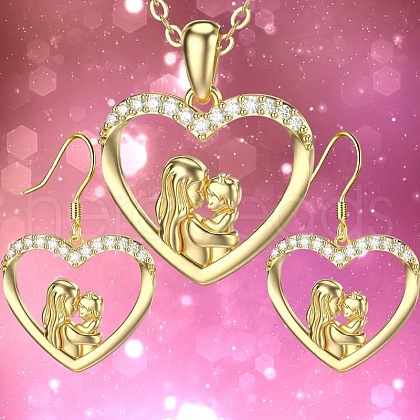 Alloy Pendant Necklaces & Stud Dangle Earrings Sets FS-WG60DFE-03-1